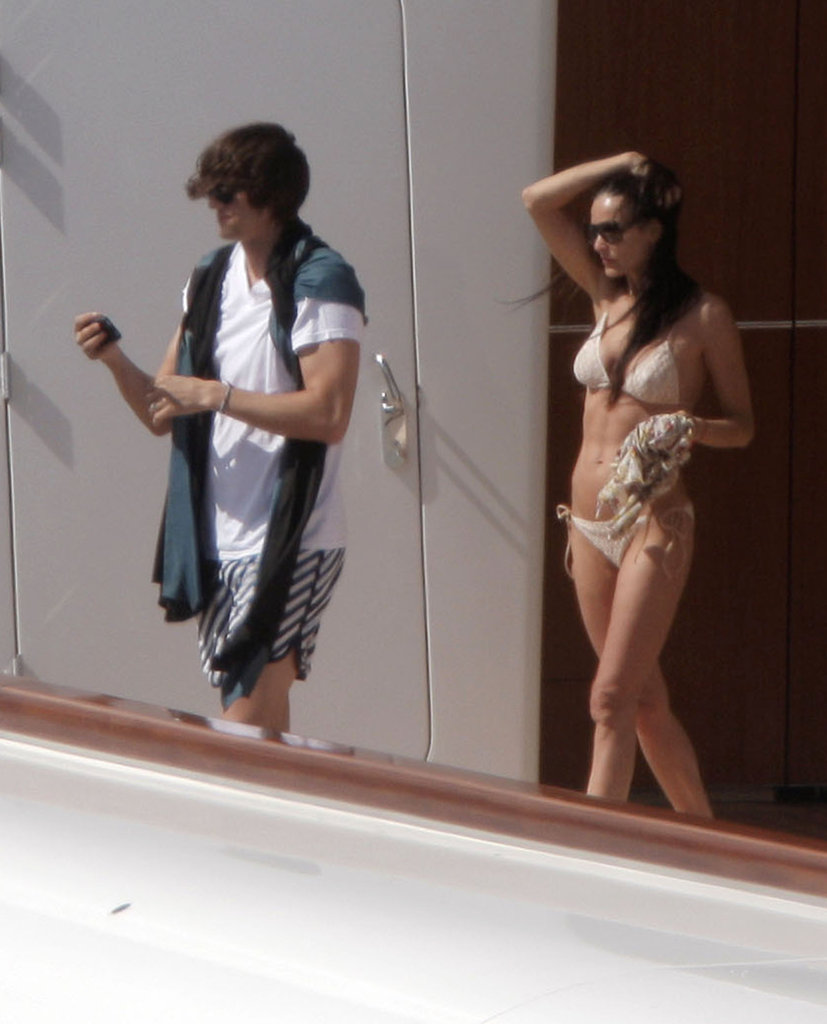 Ashton Kutcher and Demi Moore spent some romantic time on a yacht in January 2011 in St. Barts.
Ashton Kutcher and Demi Moore spent some romantic time on a yacht in January 2011 in St. Barts.