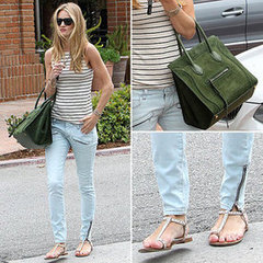 Rosie Huntington-Whiteley's Street-Styled Spin on Classic Stripes Rosie Huntington-Whiteley's Street-Styled Spin on Classic Stripes