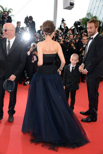 Marion's updo showed off the strapless back, and we got a view of the gown's tulle layers.
Marion's updo showed off the strapless back, and we got a view of the gown's tulle layers.