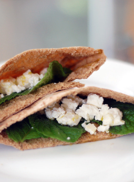 Pita Bread With Mint and Feta Pita Bread With Mint and Feta