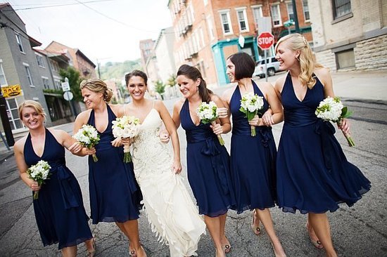 We love Fab reader emhanson's vintage-inspired slip-style wedding dress; not to mention, her bridesmaids look stellar in navy halter dresses!
We love Fab reader emhanson's vintage-inspired slip-style wedding dress; not to mention, her bridesmaids look stellar in navy halter dresses!