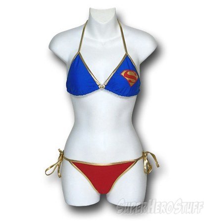 We love the gold accents of the Supergirl String Bikini Swimsuit Set ($43).
We love the gold accents of the Supergirl String Bikini Swimsuit Set ($43).