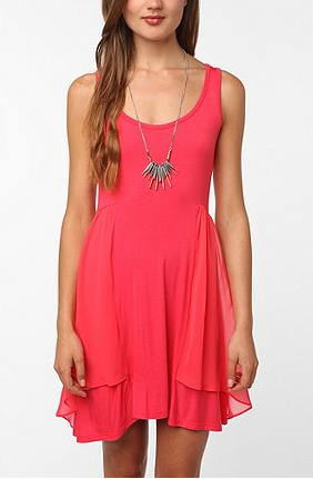 The sweet feminine shape and gorgeous hue would look ideal with a bright pair of wedges.
Pins and Needles Knit Chiffon Trim Dress ($44)
The sweet feminine shape and gorgeous hue would look ideal with a bright pair of wedges.
Pins and Needles Knit Chiffon Trim Dress ($44)
