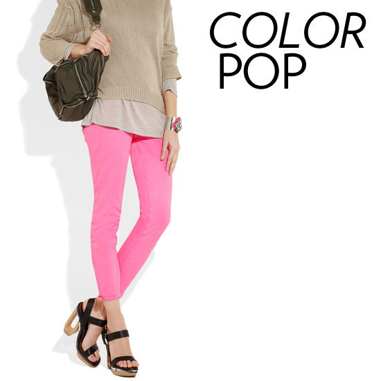 Why we love it: What's not to love about an eye-catching, brighter than bright pair of jeans? Not only are they conversation starters, but this season's rainbow-saturated denim have proved the ultimate outfit accent.
How to wear it: If you're not an avid wearer of bold hues, keep your layers simple and your accessories minimal. If you love a great statement, try a strategic colorblock via equally vibrant sandals or a neon bag.
Why we love it: What's not to love about an eye-catching, brighter than bright pair of jeans? Not only are they conversation starters, but this season's rainbow-saturated denim have proved the ultimate outfit accent.
How to wear it: If you're not an avid wearer of bold hues, keep your layers simple and your accessories minimal. If you love a great statement, try a strategic colorblock via equally vibrant sandals or a neon bag.