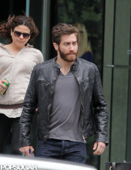 Jake Gyllenhaal looked like a stud in a black leather jacket.
Jake Gyllenhaal looked like a stud in a black leather jacket.