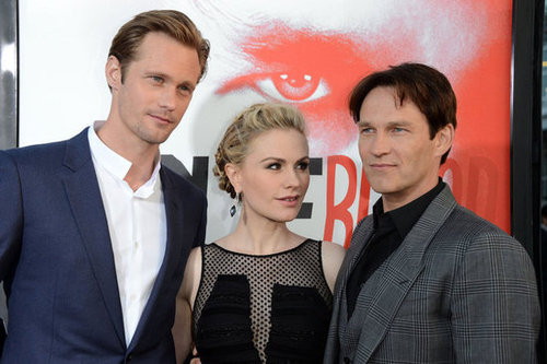 Stephen Moyer, Alexander Skarsgard and Anna Paquin posed together on the red carpet in Hollywood.
Stephen Moyer, Alexander Skarsgard and Anna Paquin posed together on the red carpet in Hollywood.