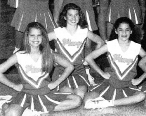 Jessica Simpson, left, was on the cheer squad.
Jessica Simpson, left, was on the cheer squad.