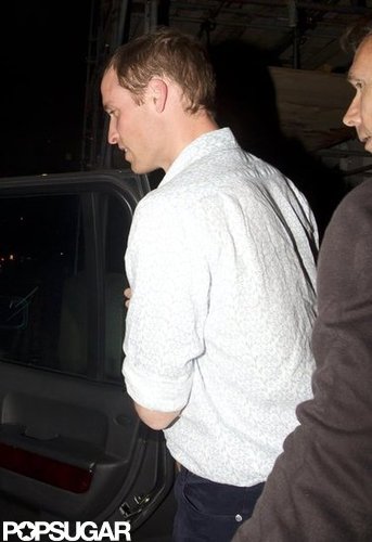Prince William filed into a car after his night out.
Prince William filed into a car after his night out.