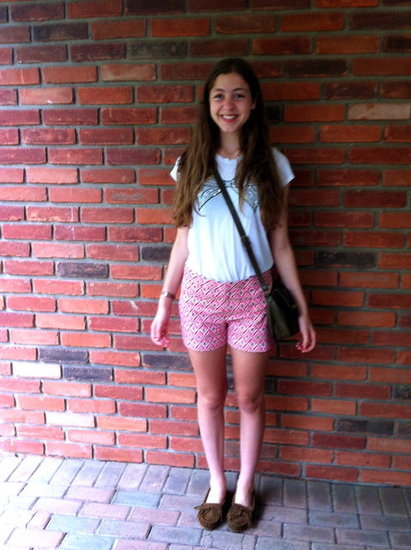 Printed shorts and bow tee
