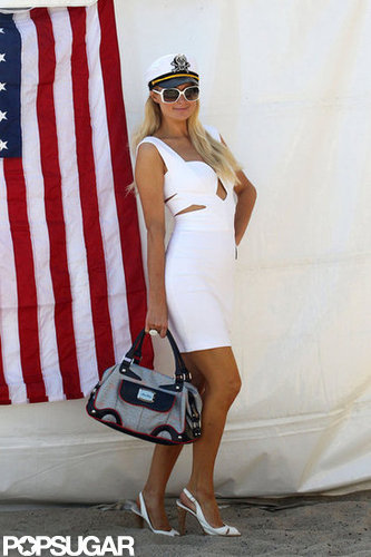 Paris Hilton posed with a flag in the background before a Fourth of July party in Malibu, CA, in 2011.
Paris Hilton posed with a flag in the background before a Fourth of July party in Malibu, CA, in 2011.