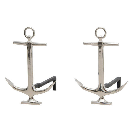 These Anchor Andirons ($1,250) would add crisp nautical style to a Hamptons beach house's fireplace.
These Anchor Andirons ($1,250) would add crisp nautical style to a Hamptons beach house's fireplace.
