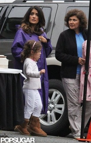 Salma Hayek and daughter Valentina Pinault were on the Boston set of Grown Ups 2.
Salma Hayek and daughter Valentina Pinault were on the Boston set of Grown Ups 2.