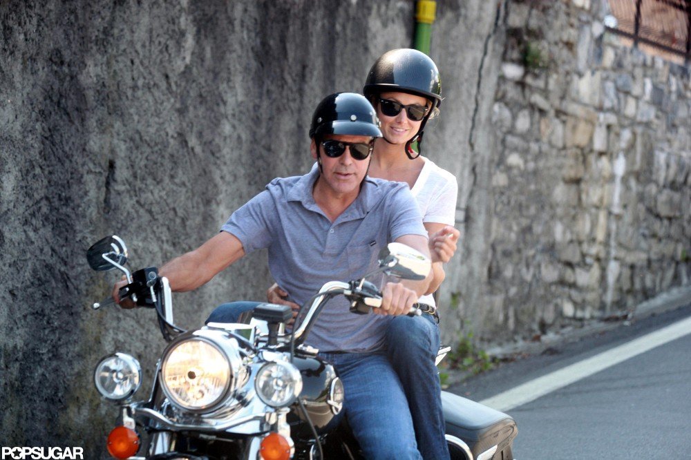 George Clooney took Stacy Keibler for a motorcycle ride around Lake Como, Italy, in June 2012.
George Clooney took Stacy Keibler for a motorcycle ride around Lake Como, Italy, in June 2012.