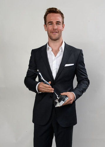 James Van Der Beek pose with his Veteran of the Year trophy.
James Van Der Beek pose with his Veteran of the Year trophy.