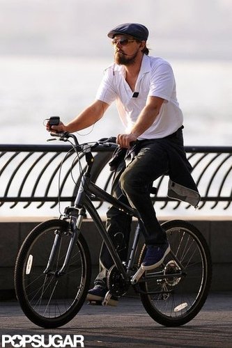 Leonardo DiCaprio rode his bike in NYC.
Leonardo DiCaprio rode his bike in NYC.