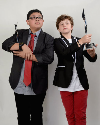 Nolan Gould and Rico Rodriguez got silly bad stage with their awards.
Nolan Gould and Rico Rodriguez got silly bad stage with their awards.