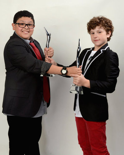 Rico Rodriguez and Nolan Gould joked around with their Scene Stealer awards.
Rico Rodriguez and Nolan Gould joked around with their Scene Stealer awards.