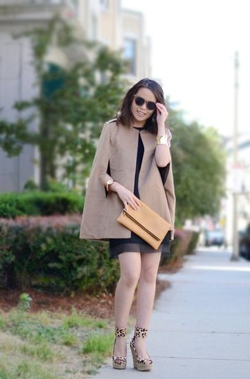 Epaulette Camel Cape