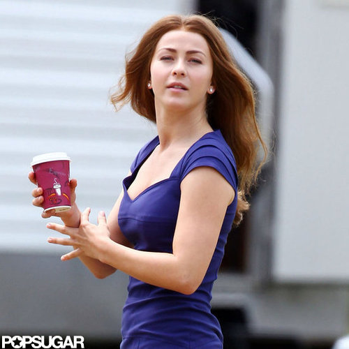 Julianne Hough stepped out of her trailer ready to shoot new scenes.
Julianne Hough stepped out of her trailer ready to shoot new scenes.