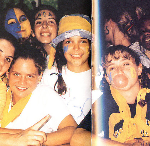 Katie Holmes, center, had plenty of school spirit.
Katie Holmes, center, had plenty of school spirit.