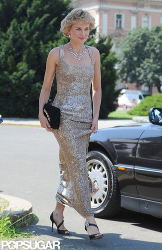Naomi Watts stepped onto the set dressed as Princess Diana.
Naomi Watts stepped onto the set dressed as Princess Diana.