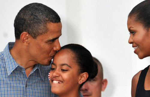 Barack gave Malia a sweet kiss on her birthday in 2009.
Barack gave Malia a sweet kiss on her birthday in 2009.