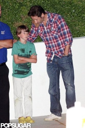 David Duchovny and his son kid wrapped up their fun after a Malibu bash.
David Duchovny and his son kid wrapped up their fun after a Malibu bash.