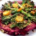 Roasted Garlic-Beet Socca Pizza