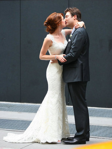 Ellie Kemper and husband Michael Korman kissed.
Ellie Kemper and husband Michael Korman kissed.