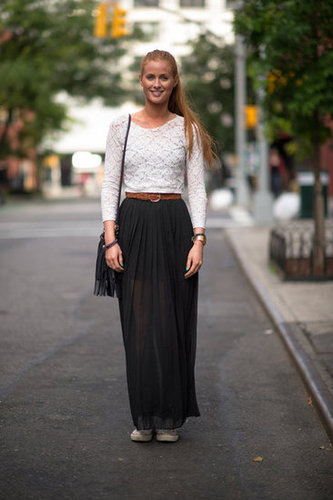 Lace, sheer, and Converse played perfectly together to outfit a feminine twist on everyday street style.
Photo courtesy of Adam Katz Sinding
Lace, sheer, and Converse played perfectly together to outfit a feminine twist on everyday street style.
Photo courtesy of Adam Katz Sinding