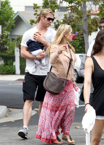 Chris Hemsworth and Elsa Pataky took baby India to breakfast at Kafe K in Santa Monica on Thursday.
Chris Hemsworth and Elsa Pataky took baby India to breakfast at Kafe K in Santa Monica on Thursday.