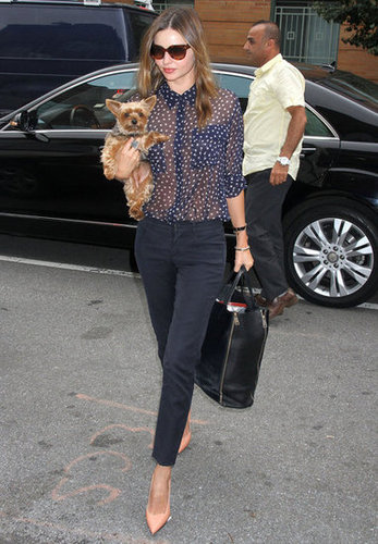 She made impeccable polish seem entirely easy — something not easy to do — with a sheer Equipment button-up, slim pants, and pointed-toe pumps while out and about in NYC.
She made impeccable polish seem entirely easy — something not easy to do — with a sheer Equipment button-up, slim pants, and pointed-toe pumps while out and about in NYC.