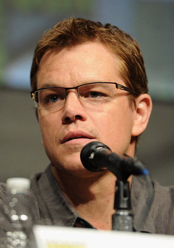 Matt Damon spoke during Sony's Eylsium panel during Comic-Con.
Matt Damon spoke during Sony's Eylsium panel during Comic-Con.