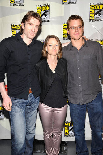 Sharlto Copley, Jodie Foster and Matt Damon at the San Diego Convention Center.
Sharlto Copley, Jodie Foster and Matt Damon at the San Diego Convention Center.