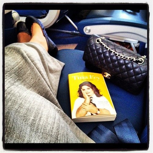 Nikkisoda had Tina Fey's Bossypants by her side for her plane ride.
Nikkisoda had Tina Fey's Bossypants by her side for her plane ride.