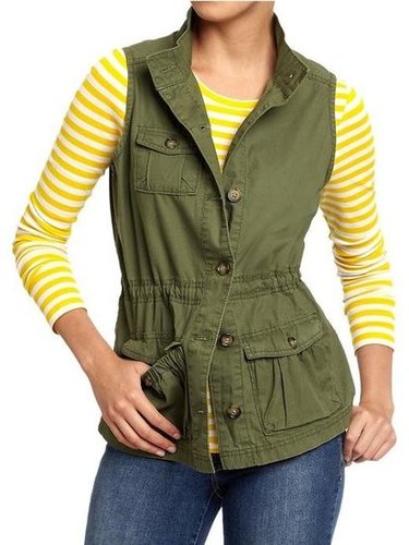 You may not want to pull out your army jacket in the heat, but a vest like this will have the same cool-girl effect.
Old Navy Women's Twill Cargo Vests ($30)
You may not want to pull out your army jacket in the heat, but a vest like this will have the same cool-girl effect.
Old Navy Women's Twill Cargo Vests ($30)
