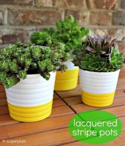 DIY stripes on Ikea vases