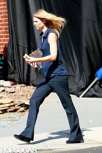 Claire Danes on the set of her show Homeland.
Claire Danes on the set of her show Homeland.
