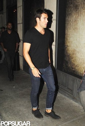 Josh Bowman sported a laid-back look in jeans and a black t-shirt.
Josh Bowman sported a laid-back look in jeans and a black t-shirt.