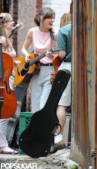 Keira Knightley seemed to be enjoying her time on the set of Can a Song Save Your Life? in NYC.
Keira Knightley seemed to be enjoying her time on the set of Can a Song Save Your Life? in NYC.