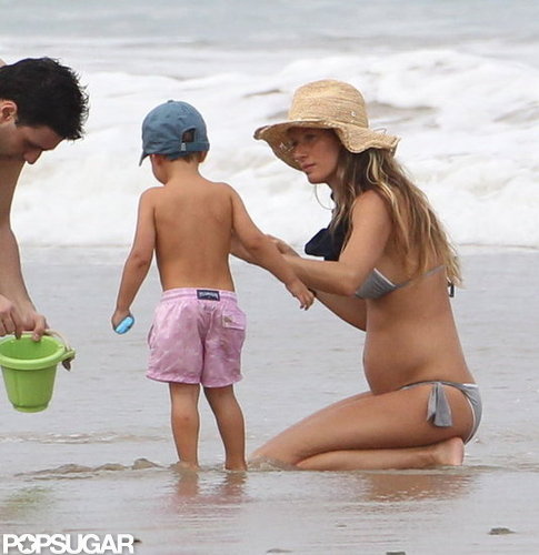 Pregnant Gisele Debuts Bump in a Bikini! Pregnant Gisele Debuts Bump in a Bikini!