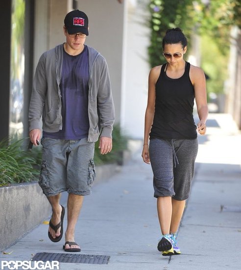 Matt Damon and Luciana went to Pilates together in LA. Matt Damon and Luciana went to Pilates together in LA.