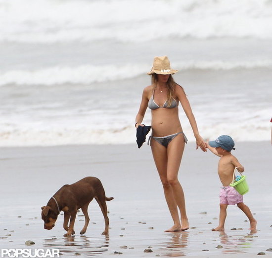 Gisele Bundchen showed her baby bump in a bikini with Ben.
Gisele Bundchen showed her baby bump in a bikini with Ben.