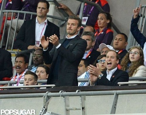 David and Brooklyn Beckham Support Team GB With Prince William David and Brooklyn Beckham Support Team GB With Prince William