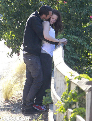 Rupert Sanders kissed Kristen Stewart's cheek.
Rupert Sanders kissed Kristen Stewart's cheek.
