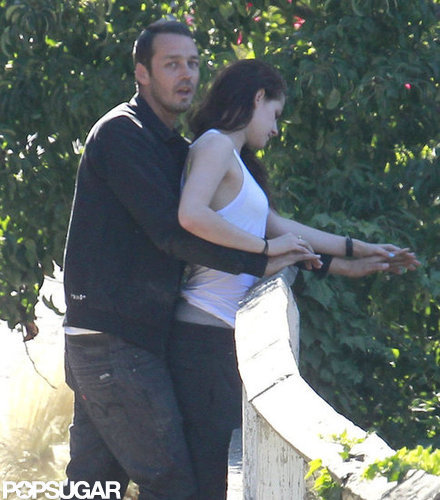 Kristen Stewart held hands with Rupert Sanders.
Kristen Stewart held hands with Rupert Sanders.