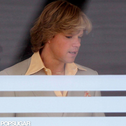 Matt Damon wore his hair blond and feathered.
Matt Damon wore his hair blond and feathered.