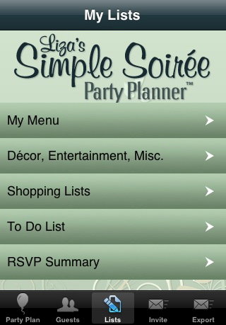 Liza's Simple Soirée Party Planner Liza's Simple Soirée Party Planner