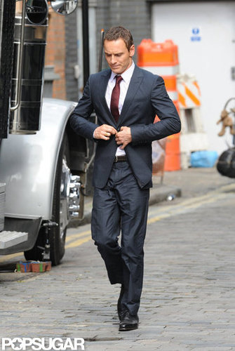 Brad Pitt Debuts a Shiner on Set With Michael Fassbender Brad Pitt Debuts a Shiner on Set With Michael Fassbender