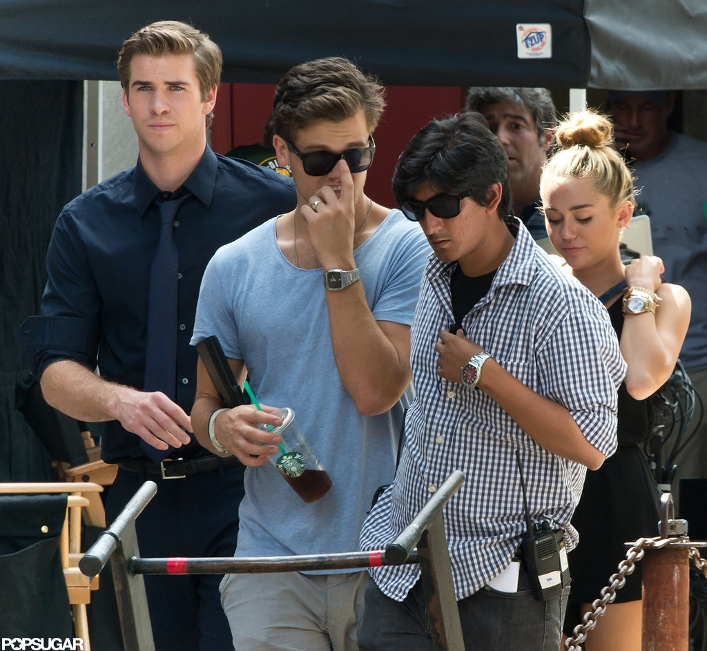 Miley Cyrus and Liam Hemsworth were on the Philadelphia set of Paranoia. Miley Cyrus and Liam Hemsworth were on the Philadelphia set of Paranoia.